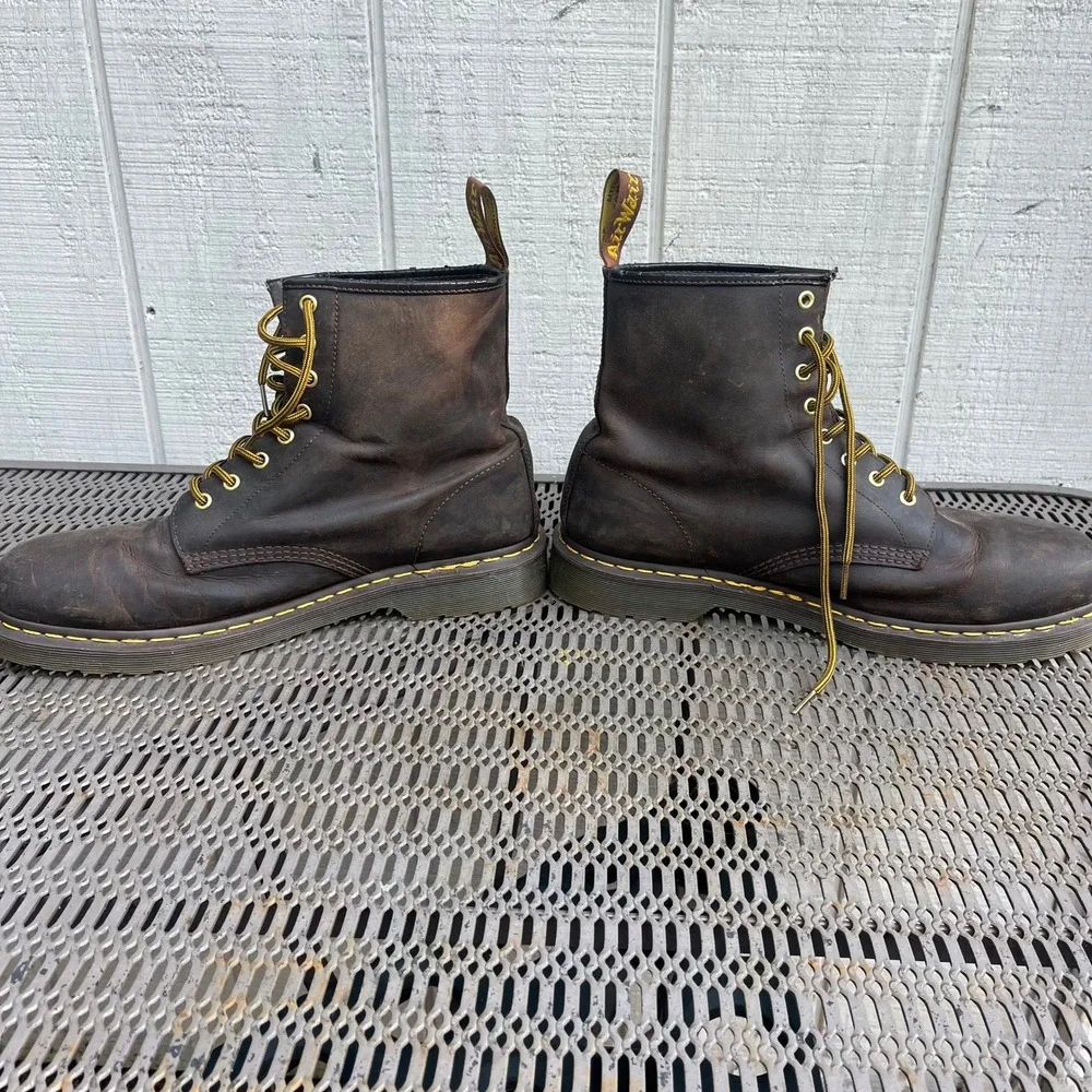 Dr. Doc Martens 1460 Crazy Horse Boots Mens 14 Brown Leather